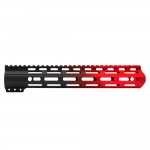 CERAKOTE GRADIENT| AR-15 ANGLE CUT CLAMP ON M-LOK 12 INCH HANDGUARD- BLACK BASE- GRADIENT- RED -MADE IN U.S.A